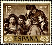 Spain 1959 Diego Velázquez 15 CTS Dark Brown Edifil 1238. Uploaded by Mike-Bell